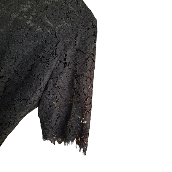Black Lace Crop Blouse - Picture 6 of 12
